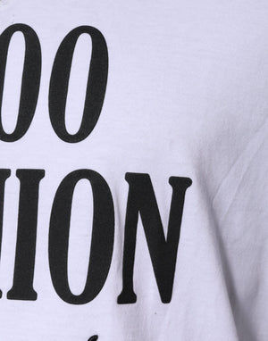 Dolce & Gabbana Weißes Baumwoll-T-Shirt mit Grafikdruck und Rundhalsausschnitt