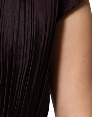 Barbara Casasola Braunes Seidenmantel-Maxikleid mit kurzen Ärmeln