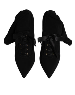 Dolce & Gabbana Schwarz Stiletto Heels Mid Calf Stiefel Schuhe