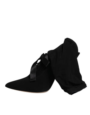 Dolce & Gabbana Schwarz Stiletto Heels Mid Calf Stiefel Schuhe