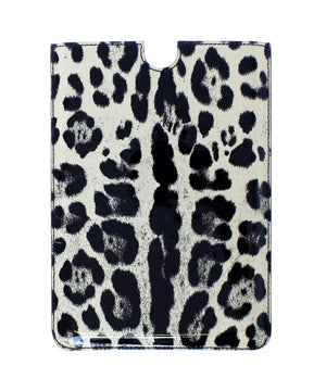 Dolce & Gabbana Weißes Leopardenmuster Leder eBook Cover Tablet Hülle