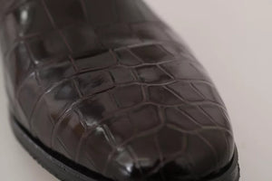 Dolce & Gabbana Braun gemusterte formelle Schuhe aus Leder
