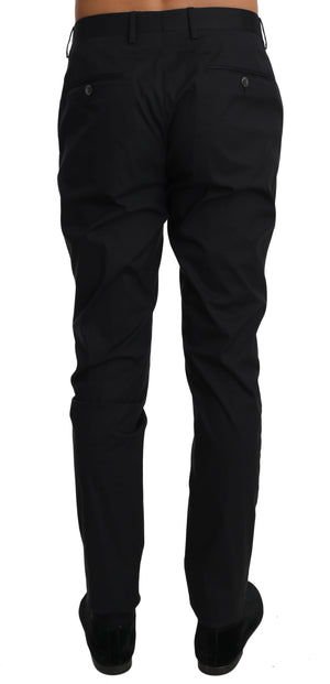 Dolce & Gabbana Schwarz Baumwolle Stretch Formal Hose Hose