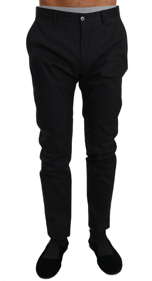 Dolce & Gabbana Schwarz Baumwolle Stretch Formal Hose Hose