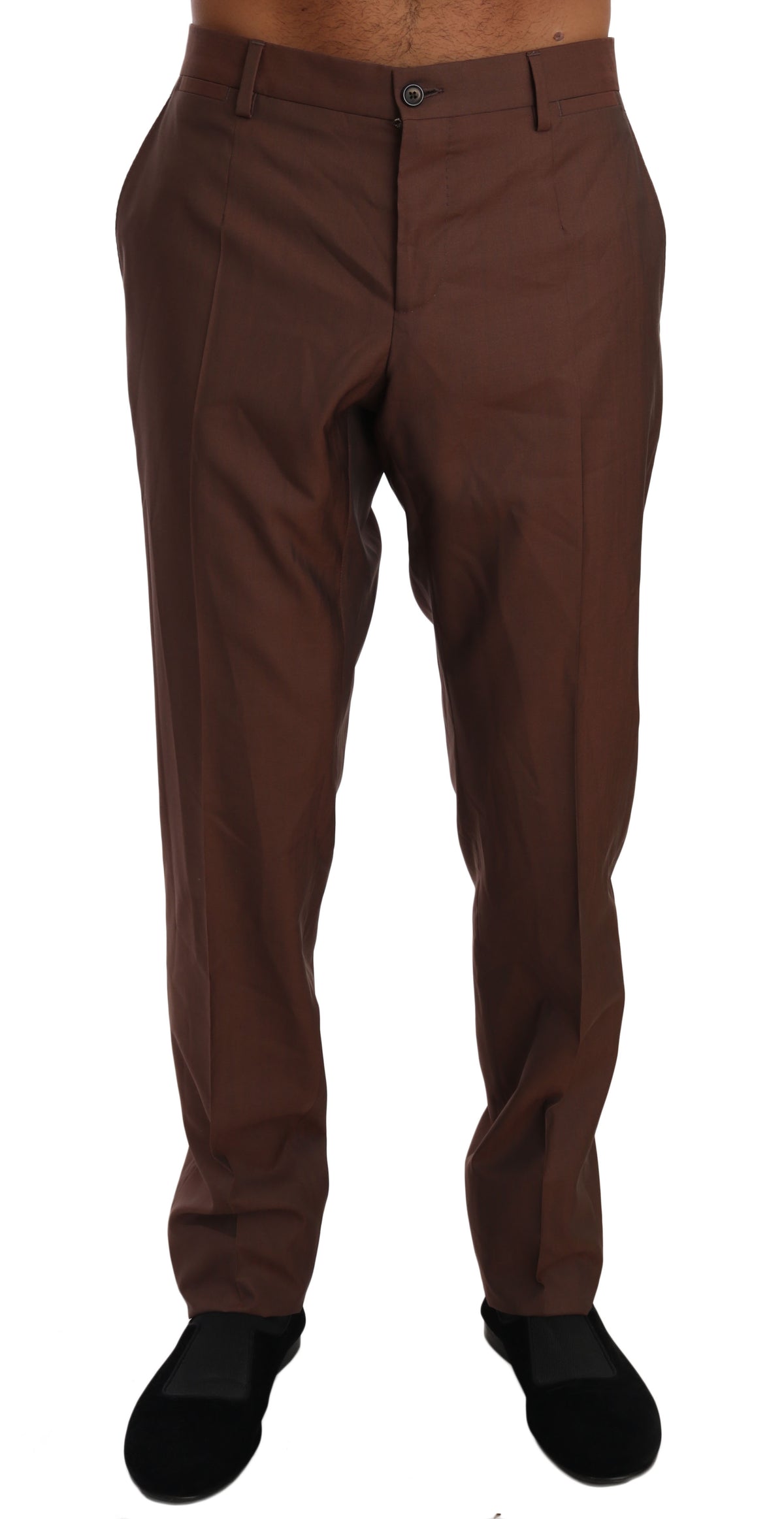 Dolce & Gabbana Braun Wolle Seide Formelle Hose Hose