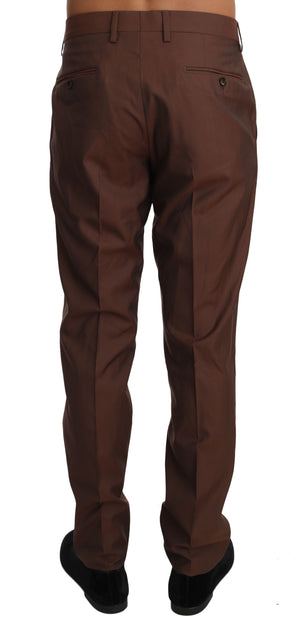 Dolce & Gabbana Braun Wolle Seide Formelle Hose Hose