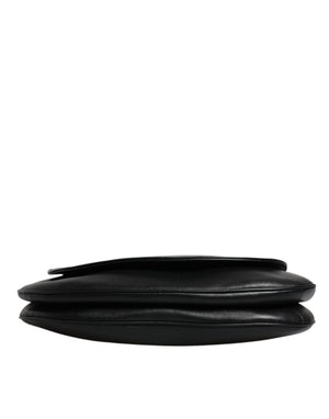Dolce & Gabbana Schwarze Leder-Umhängetasche mit Klappe