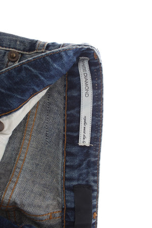 Cavalli Blaue Waschung Zerrissene Baumwolle Straight Fit Jeans