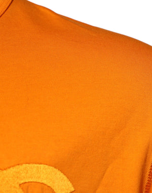Dolce & Gabbana Orangefarbenes Logo-T-Shirt mit Rundhalsausschnitt aus Baumwolle