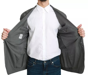Dolce & Gabbana Grauer einreihiger formeller Blazer aus Baumwolle