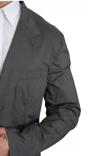Dolce & Gabbana Grauer einreihiger formeller Blazer aus Baumwolle