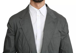 Dolce & Gabbana Grauer einreihiger formeller Blazer aus Baumwolle