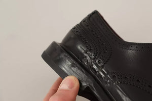 Dolce & Gabbana Schwarze perforierte Leder Schnürschuhe Derby