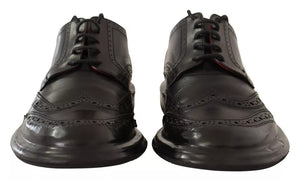 Dolce & Gabbana Schwarze perforierte Leder Schnürschuhe Derby
