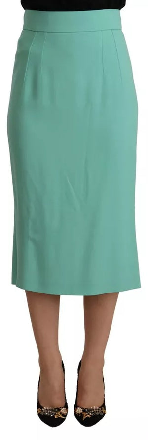 Dolce & Gabbana Mintgrüner Midirock aus Viskose mit Bleistiftschnitt