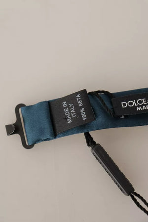 Dolce & Gabbana Blau 100% Seide Verstellbare Halsfliege Herren