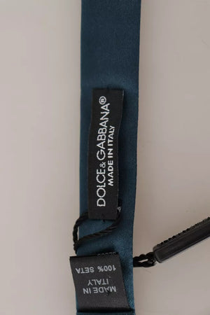Dolce & Gabbana Blau 100% Seide Verstellbare Halsfliege Herren