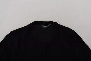 Dolce & Gabbana Schwarzer Pullover mit Rundhalsausschnitt und langen Ärmeln