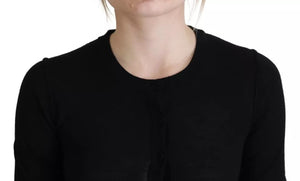 Dolce & Gabbana Schwarzer Pullover mit Rundhalsausschnitt und langen Ärmeln