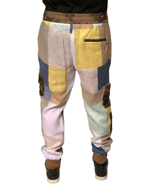 Dolce & Gabbana Multicolor Patchwork-Jogger-Sweatpants Hosen