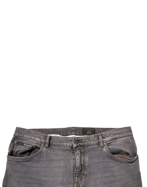 Dolce & Gabbana Graue Logo-Baumwoll-Stretch-Denim-Jeans
