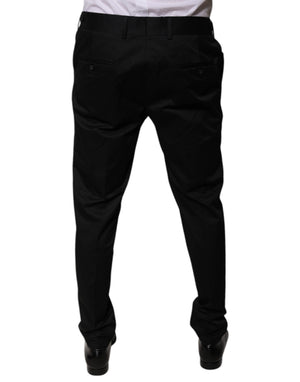 Dolce & Gabbana Schwarze konisch zulaufende formelle Anzugshose aus Baumwolle