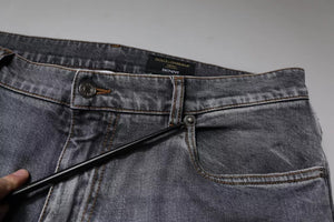 Dolce & Gabbana Graue Logo-Baumwoll-Stretch-Denim-Jeans