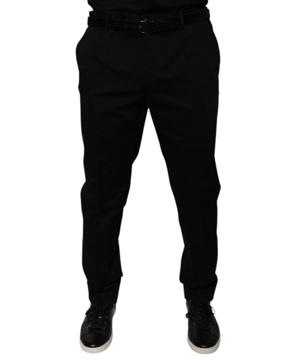 Dolce & Gabbana Schwarze konisch zulaufende formelle Anzugshose