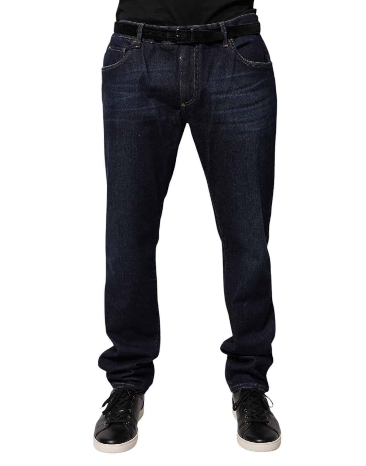 Dolce & Gabbana Dunkelblaue Skinny Denim Jeans aus Baumwolle