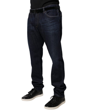 Dolce & Gabbana Dunkelblaue Skinny Denim Jeans aus Baumwolle