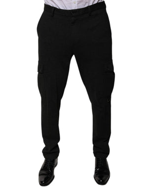 Dolce & Gabbana Schwarze Viskose Cargo Herren Freizeithosen