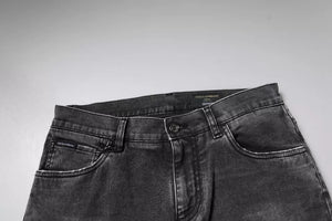 Dolce & Gabbana Schwarze Logo-Baumwoll-Stretch-Skinny-Denim-Hose