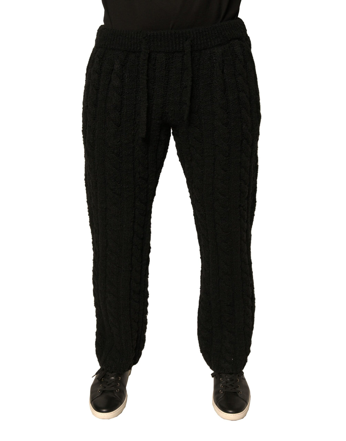 Dolce & Gabbana Schwarze Skinny-Hose aus Wollstrick