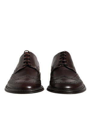 Dolce & Gabbana Braunes Leder Derby Wingtip Lace Up Formal Dress Schuhe