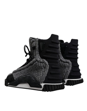 Dolce & Gabbana Grau Schwarz NS1 High Top Stiefel Sneakers Schuhe