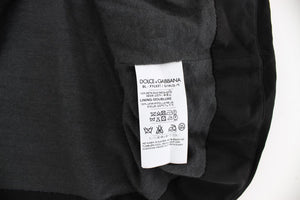 Dolce & Gabbana Schwarzes Seidenblusentop mit Blumendruck