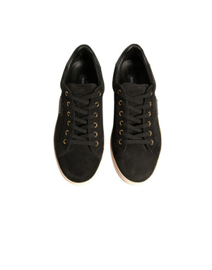 Dolce & Gabbana Schwarz Logo Wildleder Leder Männer Turnschuhe Schuhe
