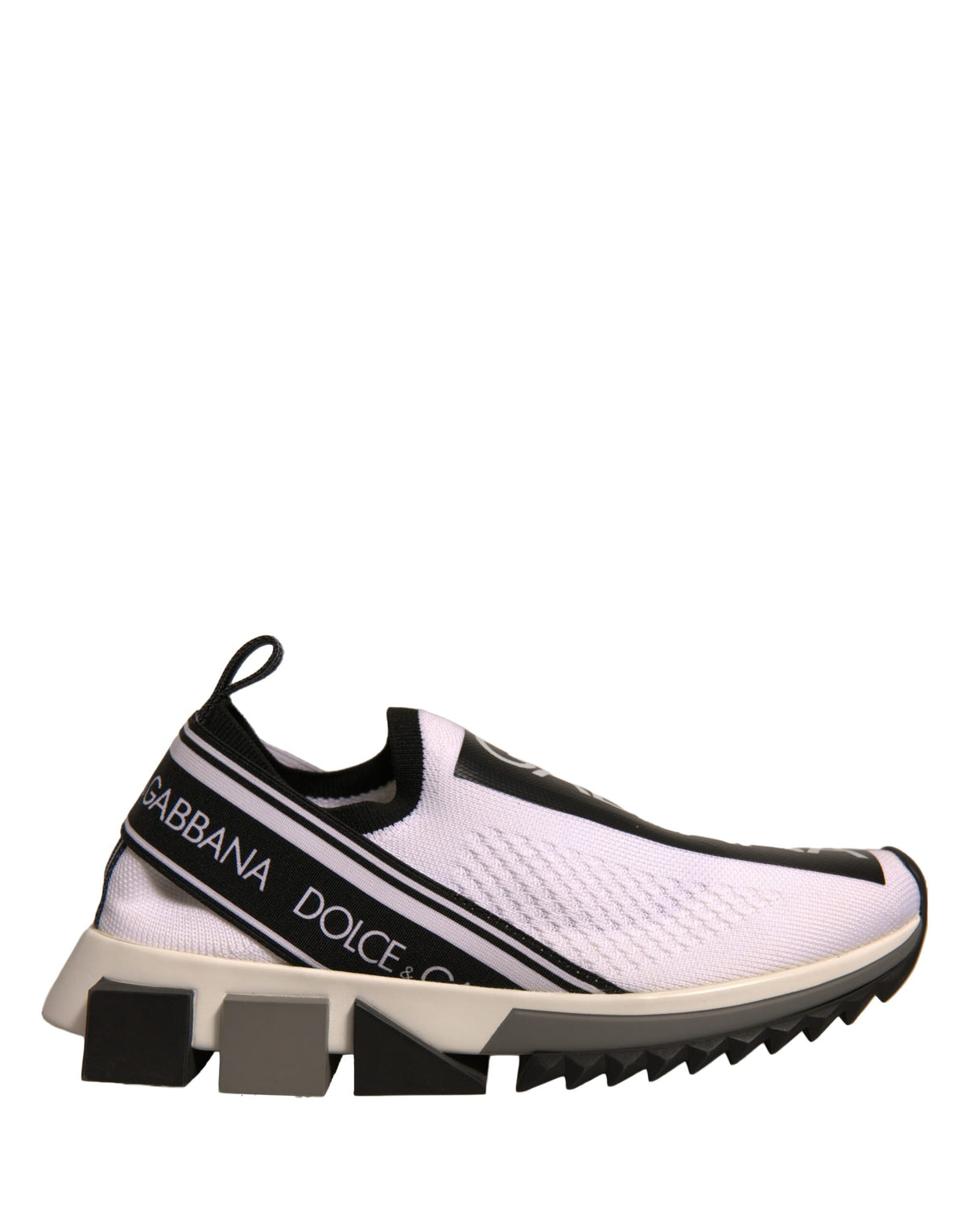 Dolce & Gabbana Weiß Schwarz Slip On Sorrento Sneakers Schuhe