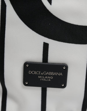 Dolce & Gabbana Schwarz Weiß Vulcano Royal King Print Männer Rucksack Tasche