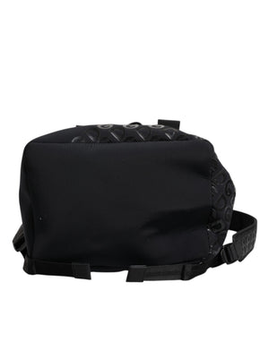 Dolce & Gabbana Schwarzer Neopren Nylon DG Logo Schulrucksack Tasche