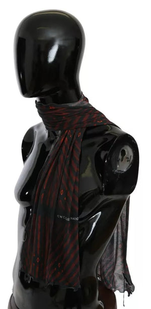 Dolce & Gabbana Schwarz Rot Viskose Foulard Markenschal