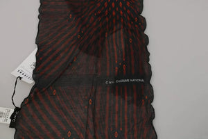 Dolce & Gabbana Schwarz Rot Viskose Foulard Markenschal