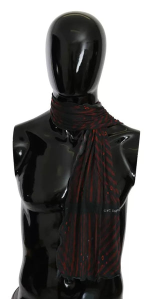 Dolce & Gabbana Schwarz Rot Viskose Foulard Markenschal