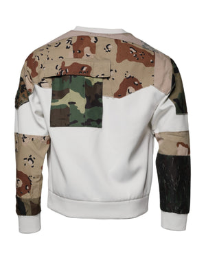 Dolce & Gabbana Multicolor Patchwork Pullover mit Rundhalsausschnitt aus Baumwolle