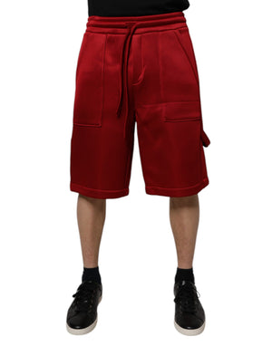 Dolce & Gabbana Kastanienbraune Bermuda-Shorts aus Viskose-Nylon mit mittlerer Taille