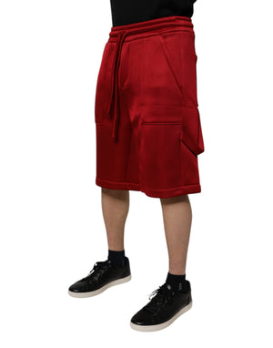 Dolce & Gabbana Kastanienbraune Bermuda-Shorts aus Viskose-Nylon mit mittlerer Taille