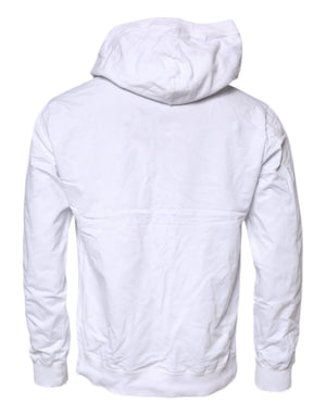 Dolce & Gabbana Weißes Baumwoll-Sweatshirt mit Kapuze Pullover