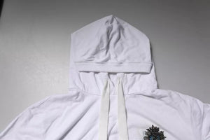 Dolce & Gabbana Weißes Baumwoll-Sweatshirt mit Kapuze Pullover