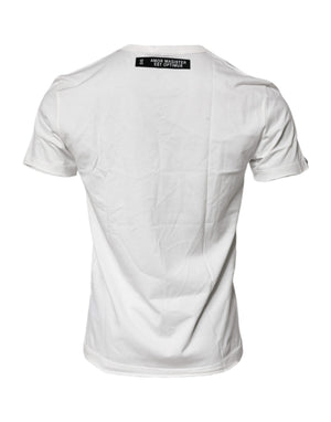 Dolce & Gabbana Weißes Baumwoll-T-Shirt mit Grafikdruck und Rundhalsausschnitt