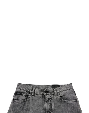 Dolce & Gabbana Dunkelgraue Slim Fit Denim Jeans aus gewaschener Baumwolle